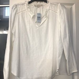 White eyelette shirt